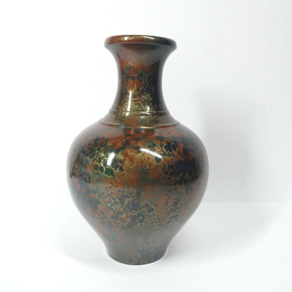 Japanese Bronze Vase Signed Vintage 7